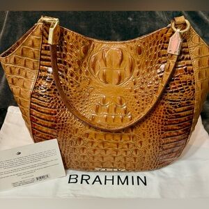 *SOLD* RARE Brahmin Marianna Tote Purse Toasted Almond Melbourne EUC Belk